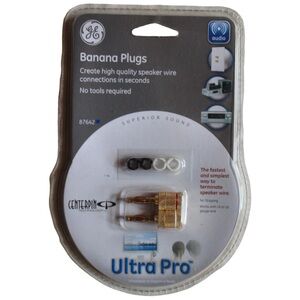 GE Banana Plugs 87642 Center Pin Ultra Pro New Audiophile